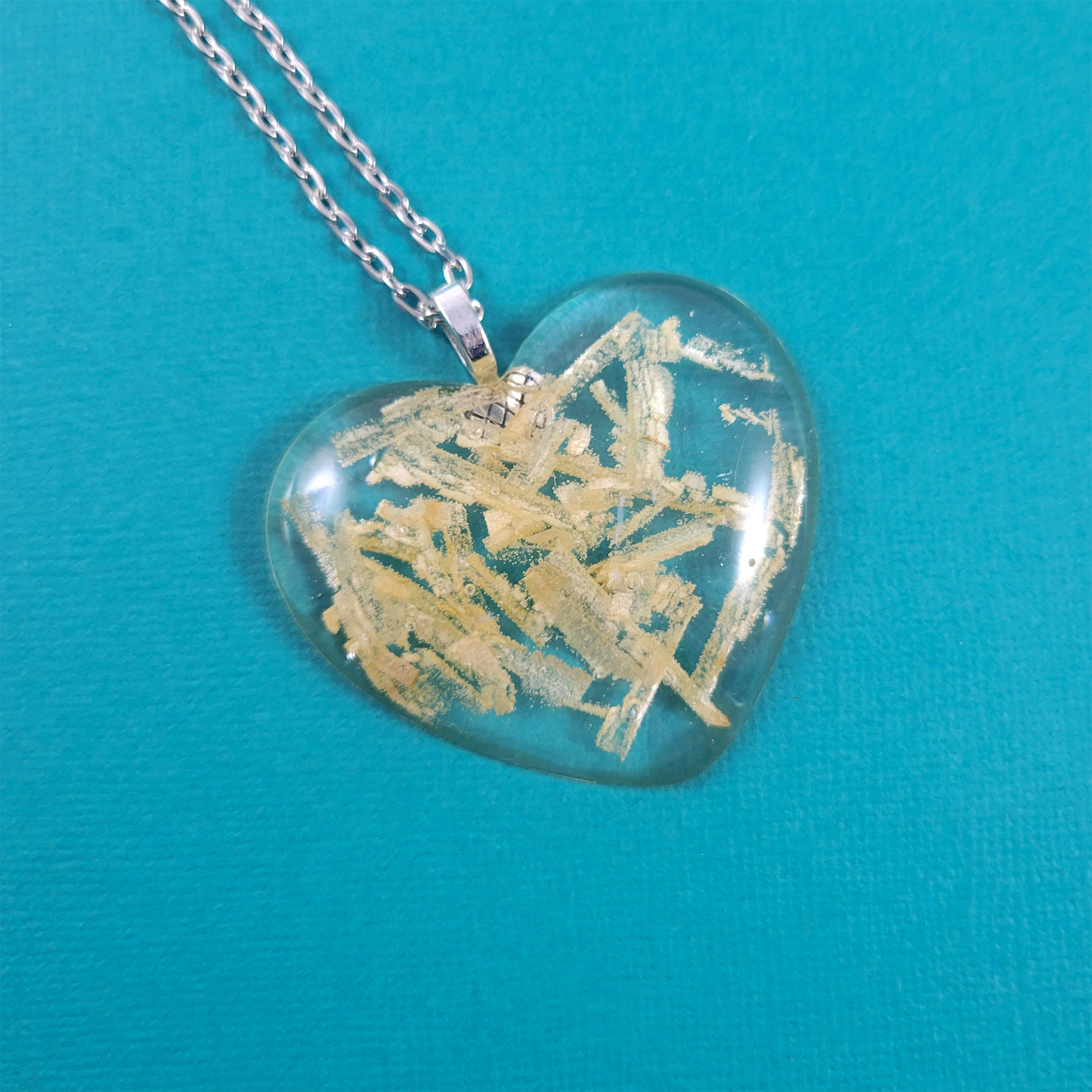 Wooden Heart Necklace with Shavings by Wilde Designs