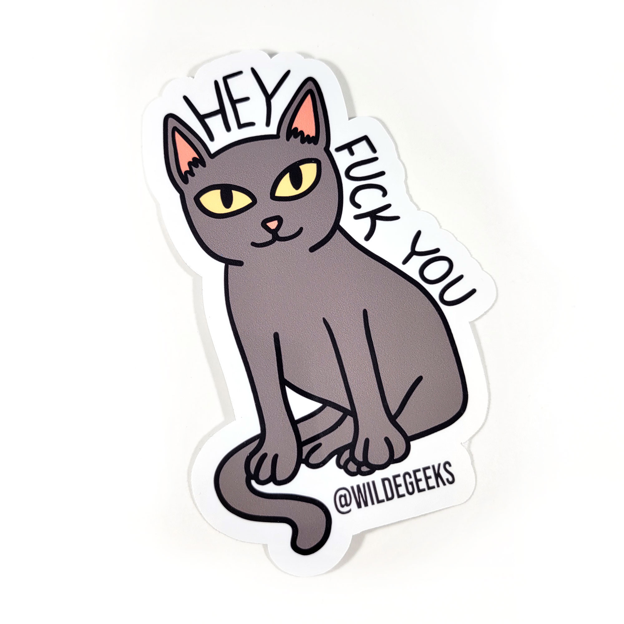 FU Kitty Cat Sticker by Wilde Designs