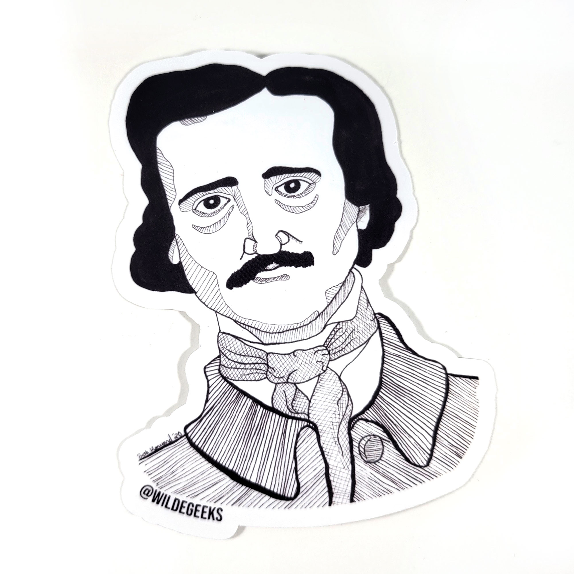 Edgar Allan Poe Vinyl Sticker by Wilde Designs