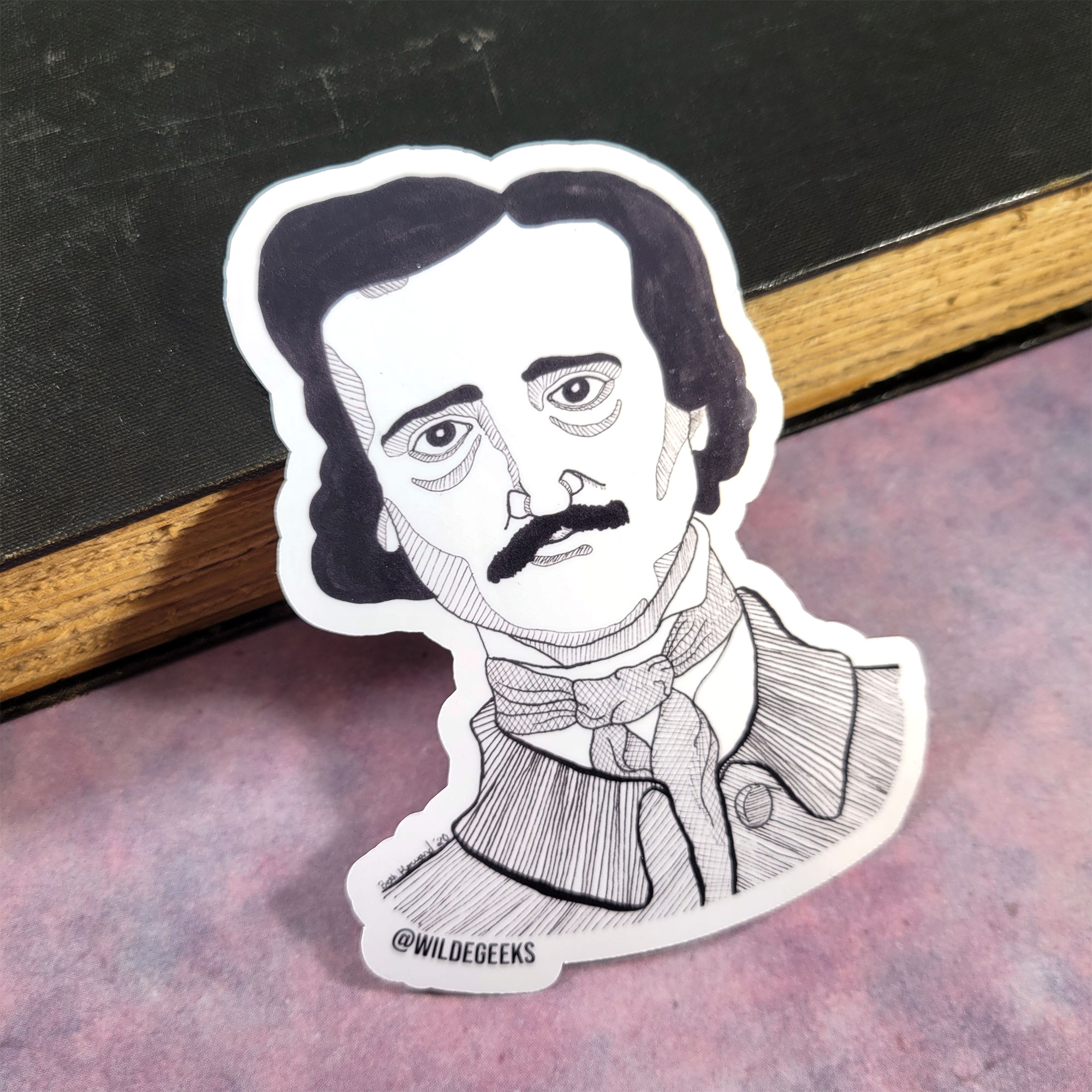 Edgar Allan Poe Vinyl Sticker by Wilde Designs