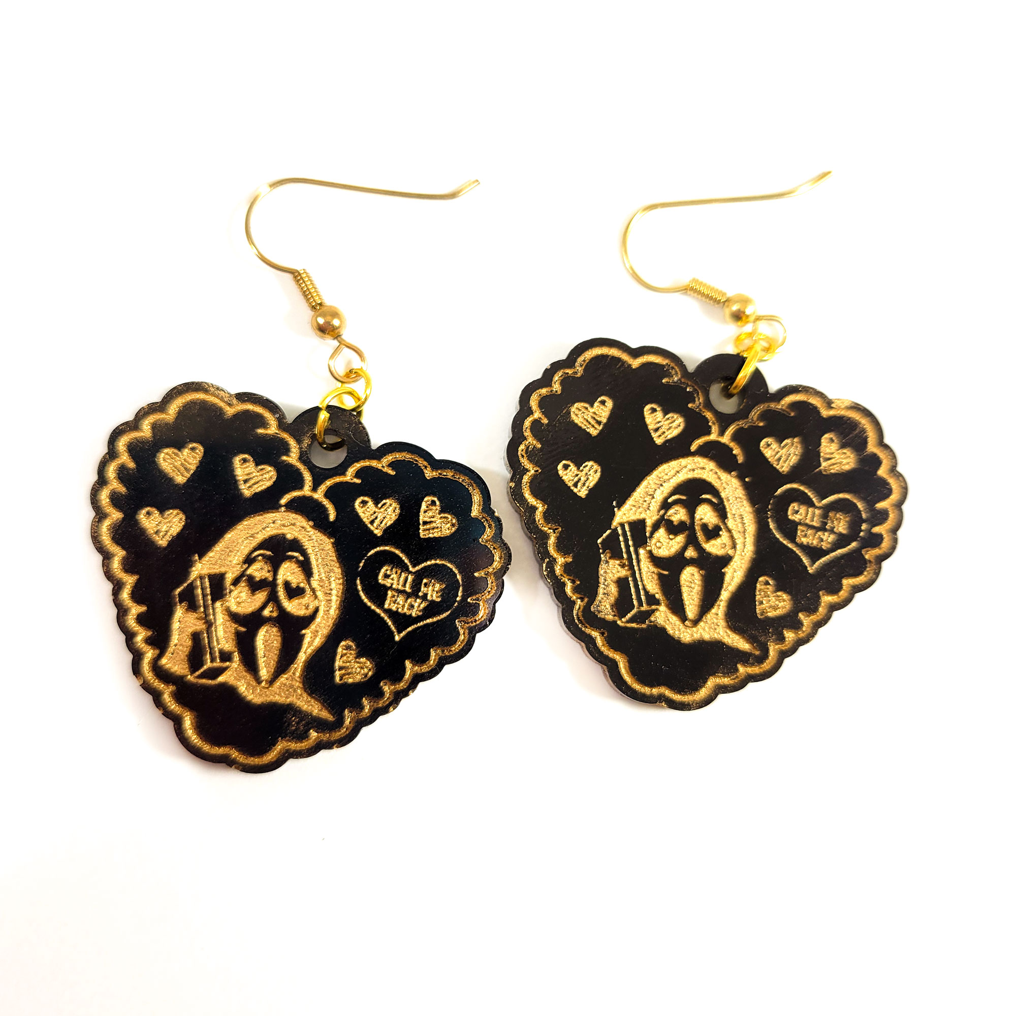 Black and Gold Call Me Ghost Earrings by Wilde Designs