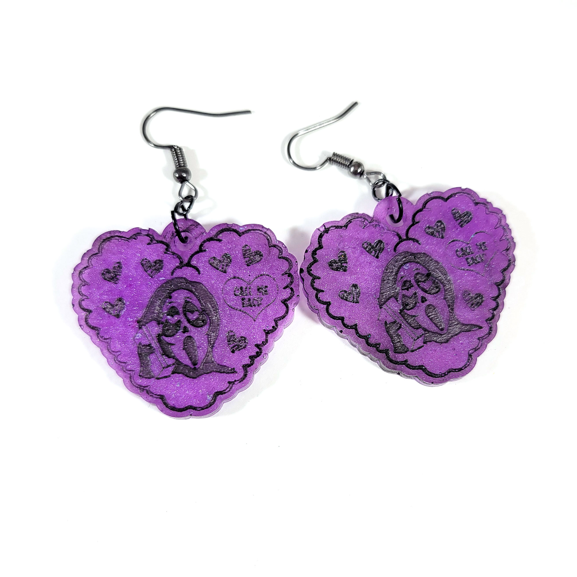 Purple Call Me Ghost Earrings by Wilde Designs