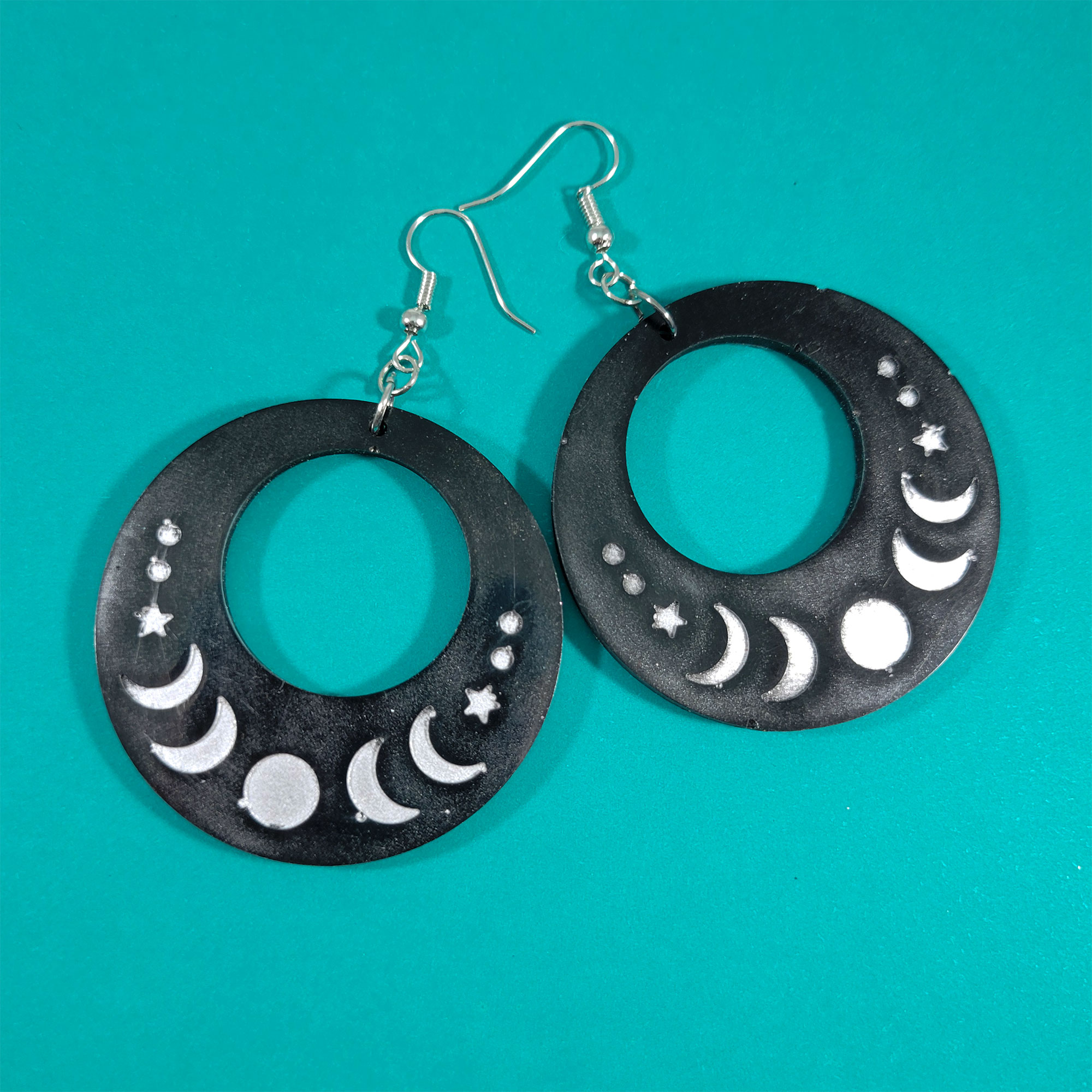 Hoop Moon Phase Earrings by Wilde Designs