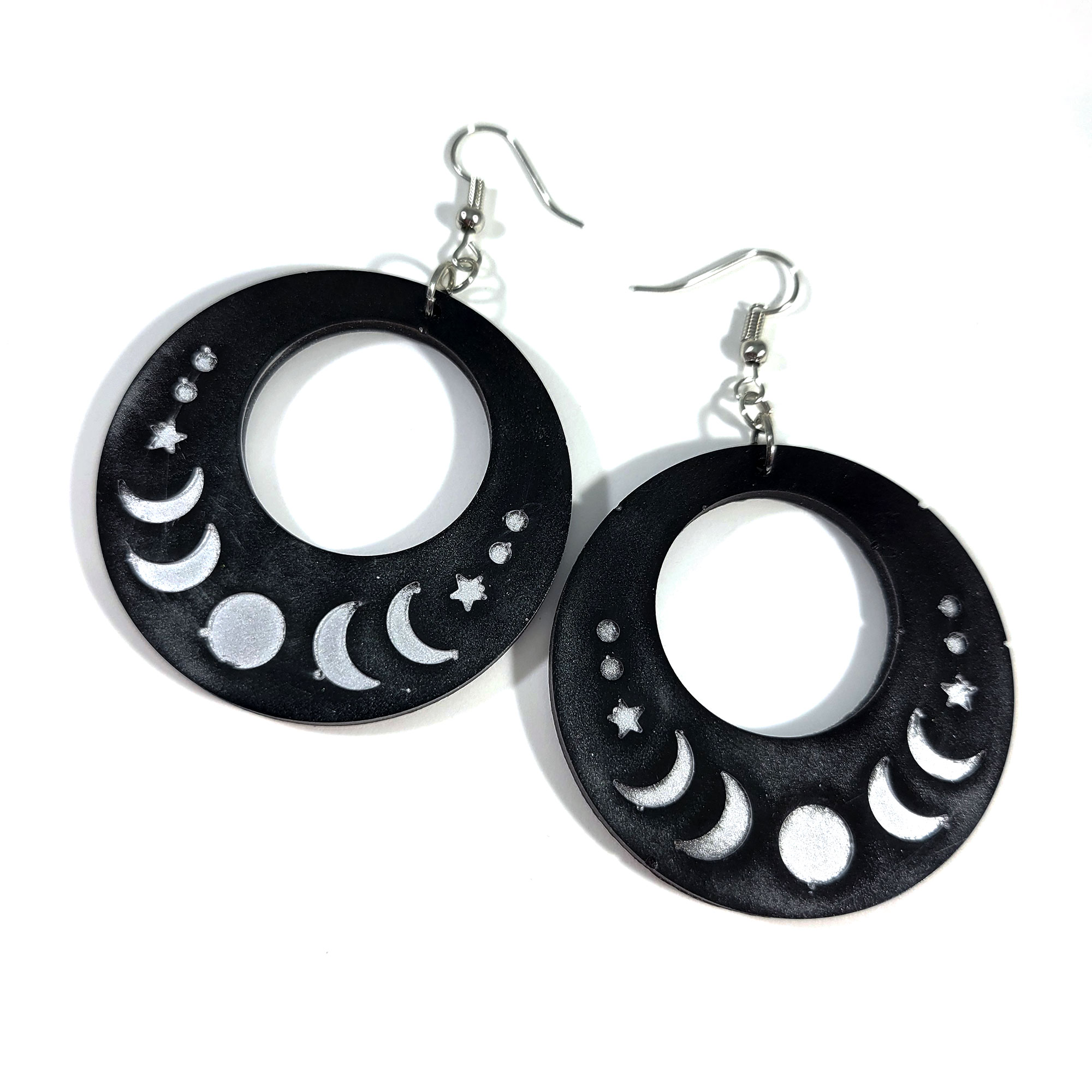 Hoop Moon Phase Earrings by Wilde Designs