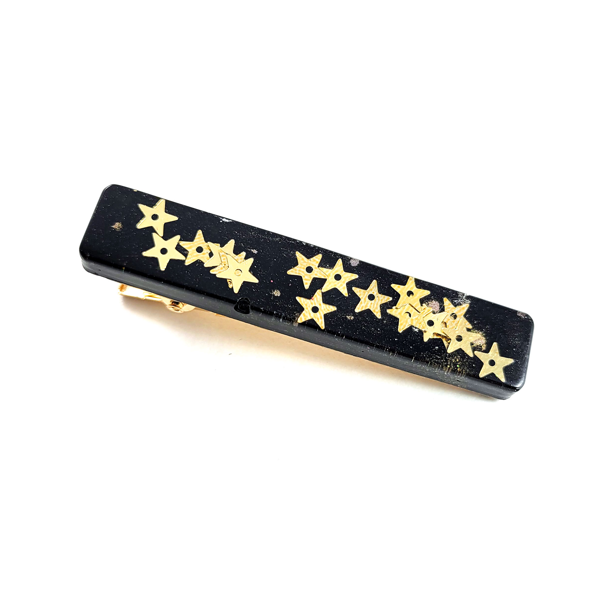 Black with Gold Stars Hair Clip by Wilde Designs