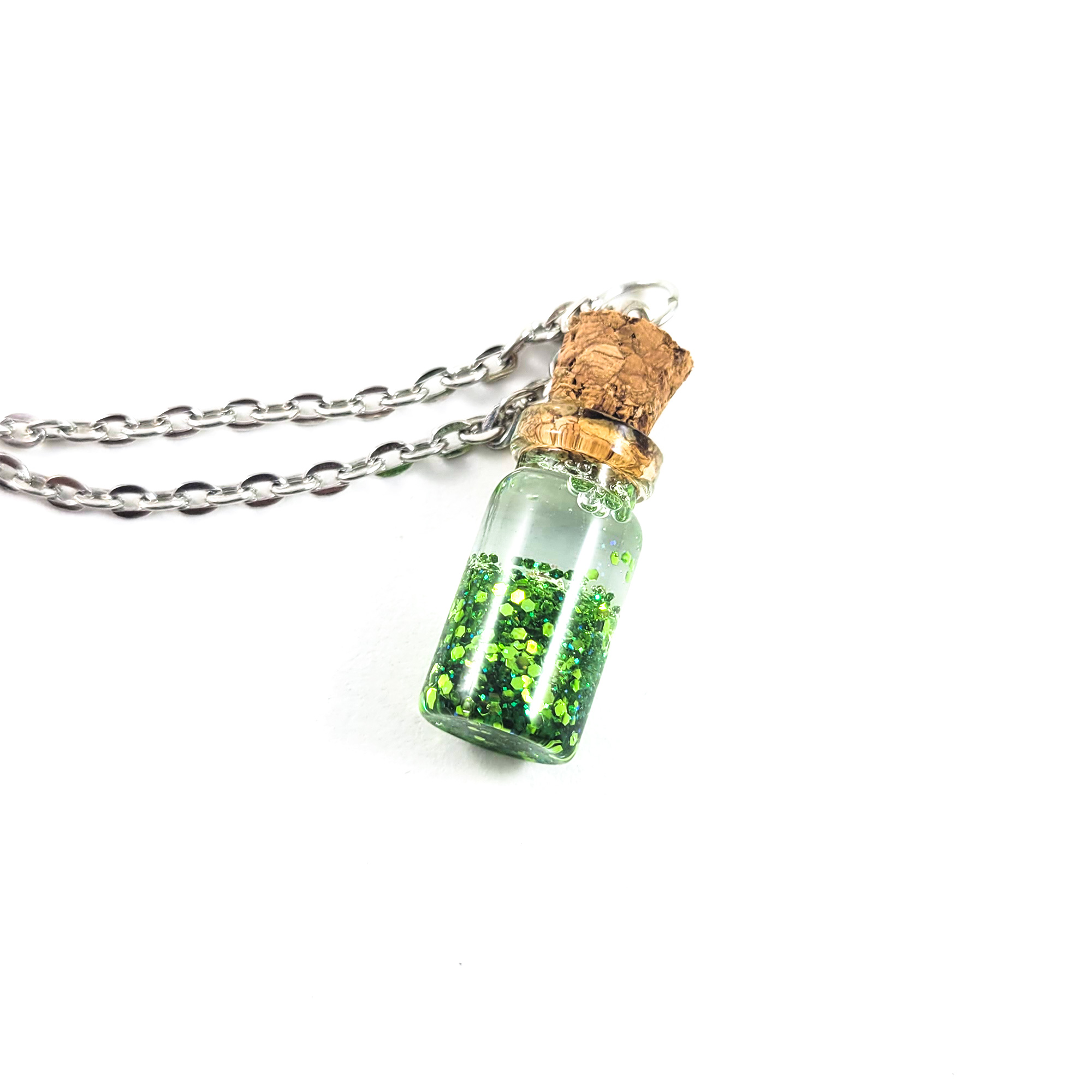 Lucky Green Glitter Necklace by Wilde Designs