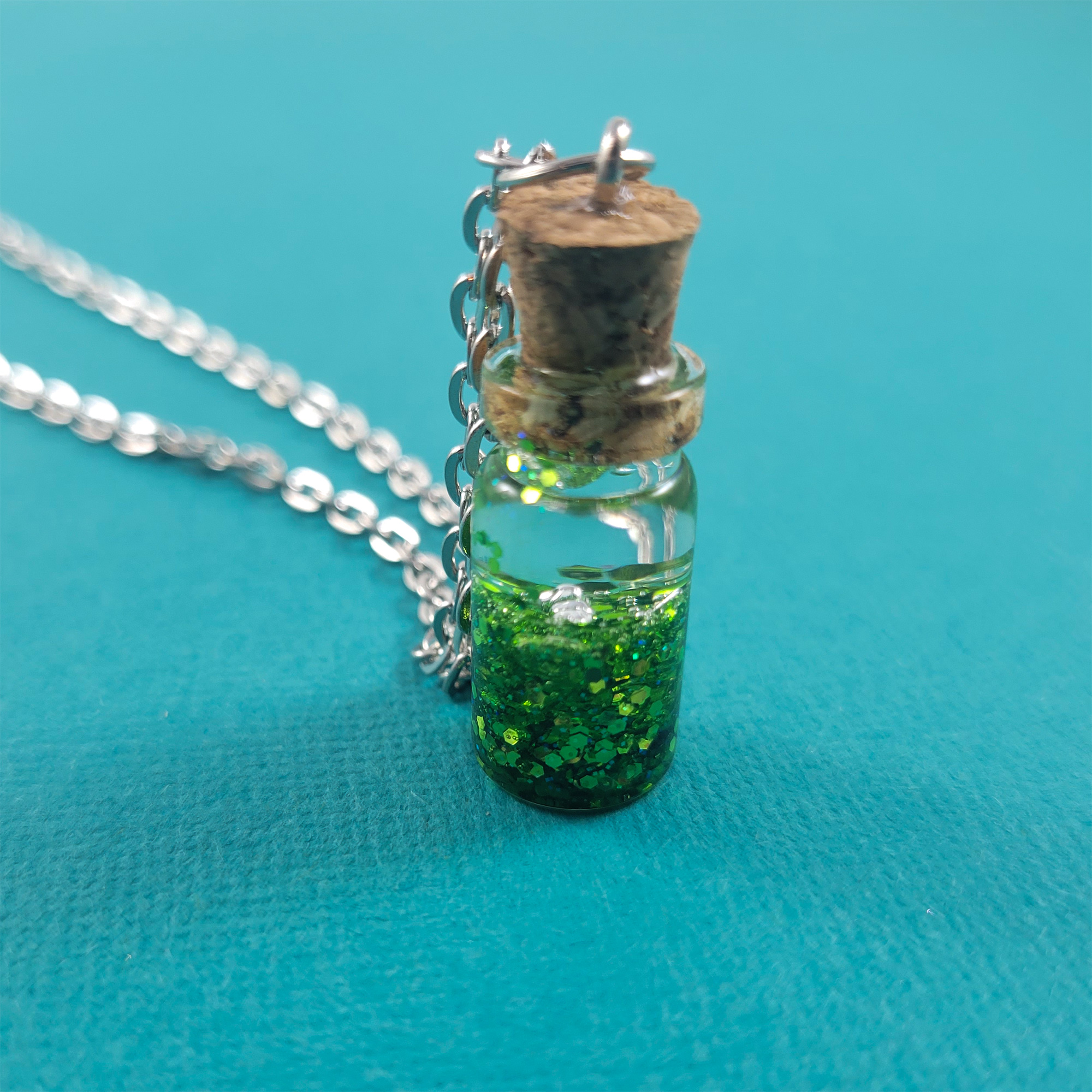 Lucky Green Glitter Necklace by Wilde Designs