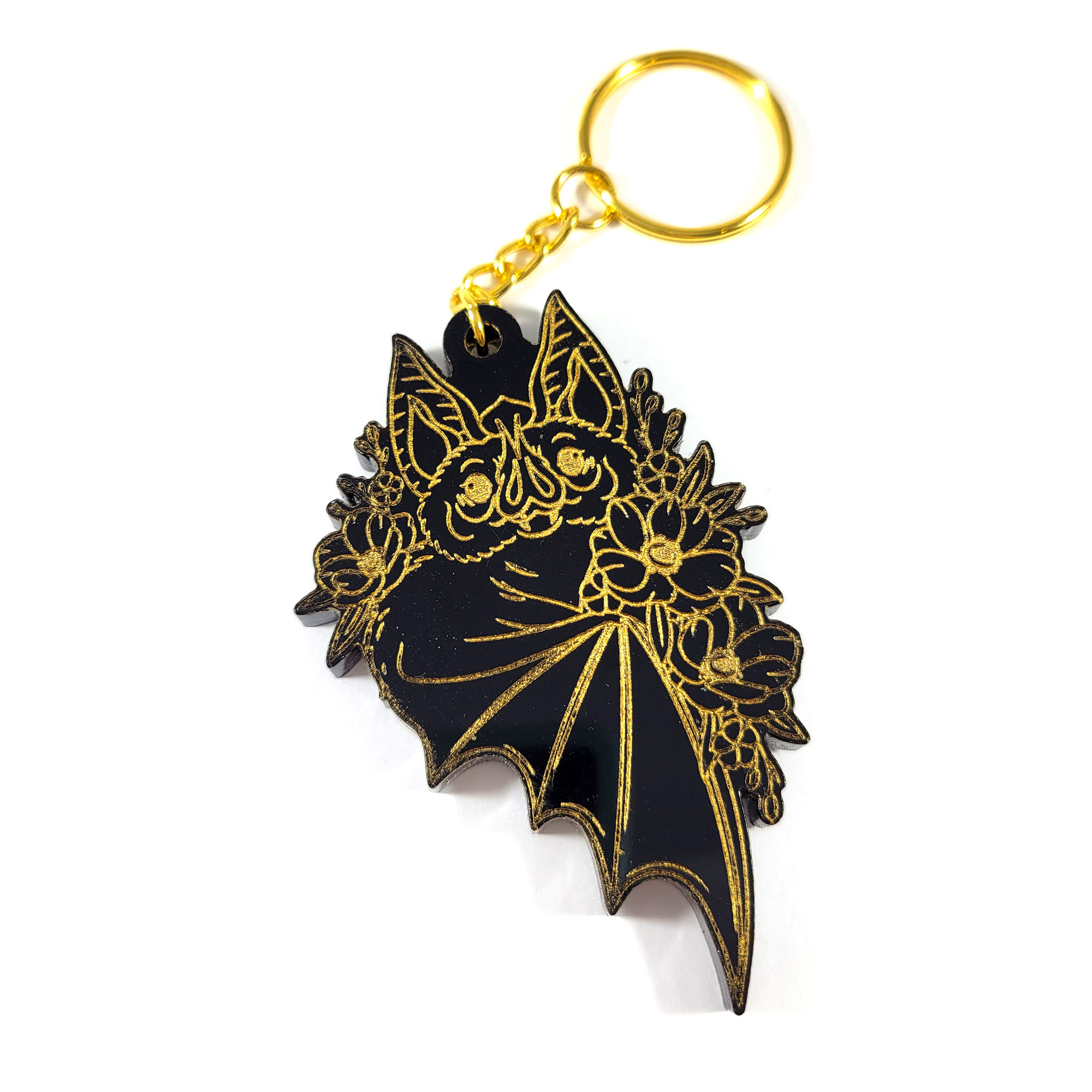 Floral Bat Keychains by Wilde Designs