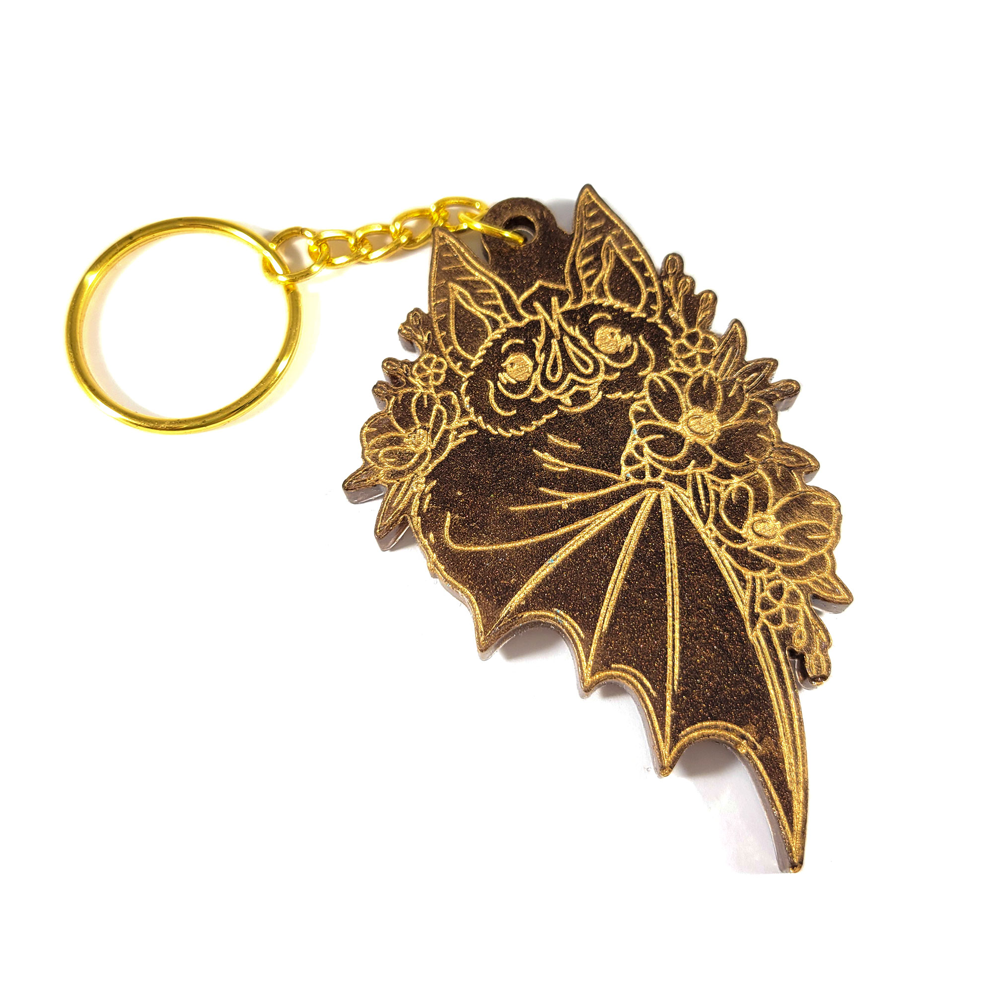 Floral Bat Keychains by Wilde Designs