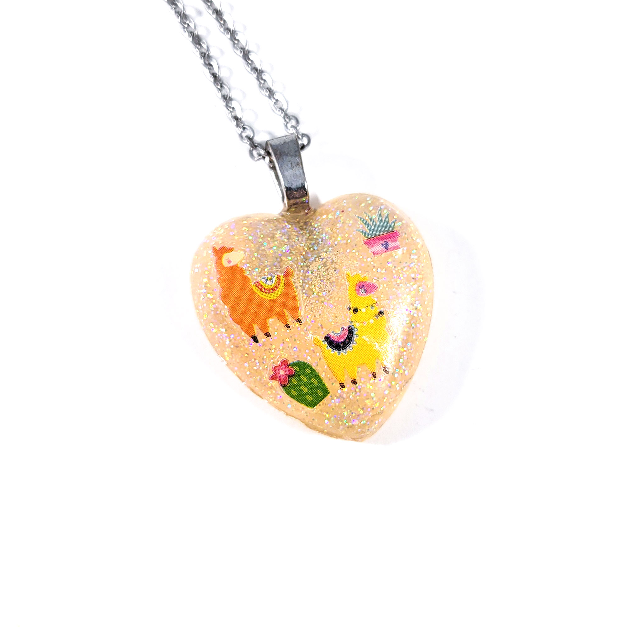 Llama Love Adorable Animal Heart Necklace by Wilde Designs