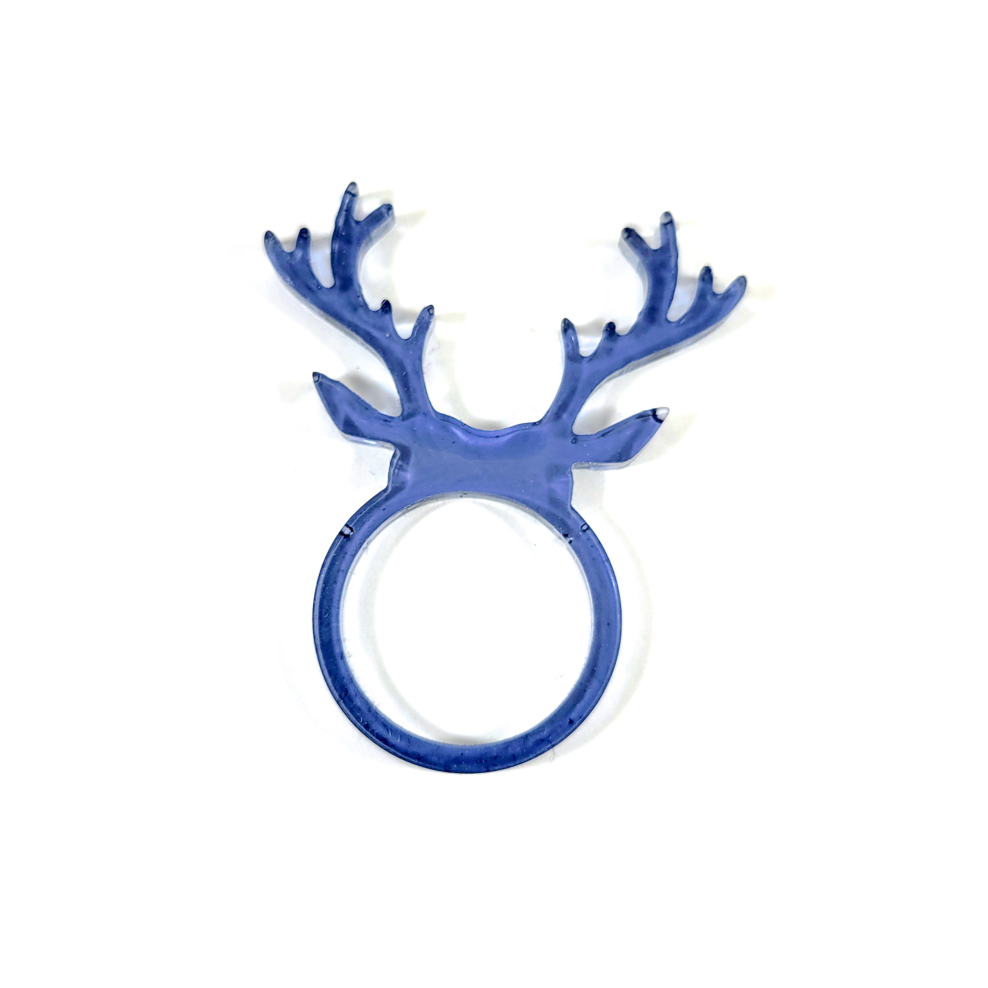 Blue Dramatic Deer Antler Ring by Wilde Designs