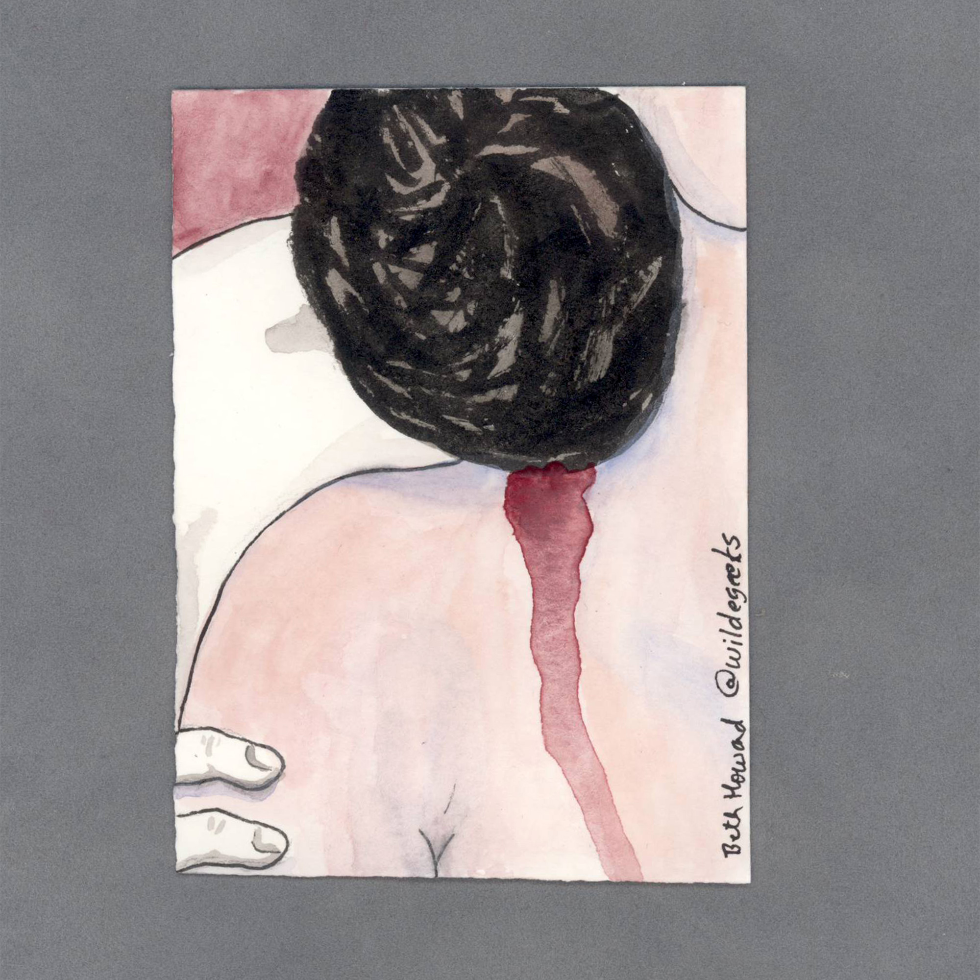 Vampire Bite Watercolor Art Card by Wilde Designs