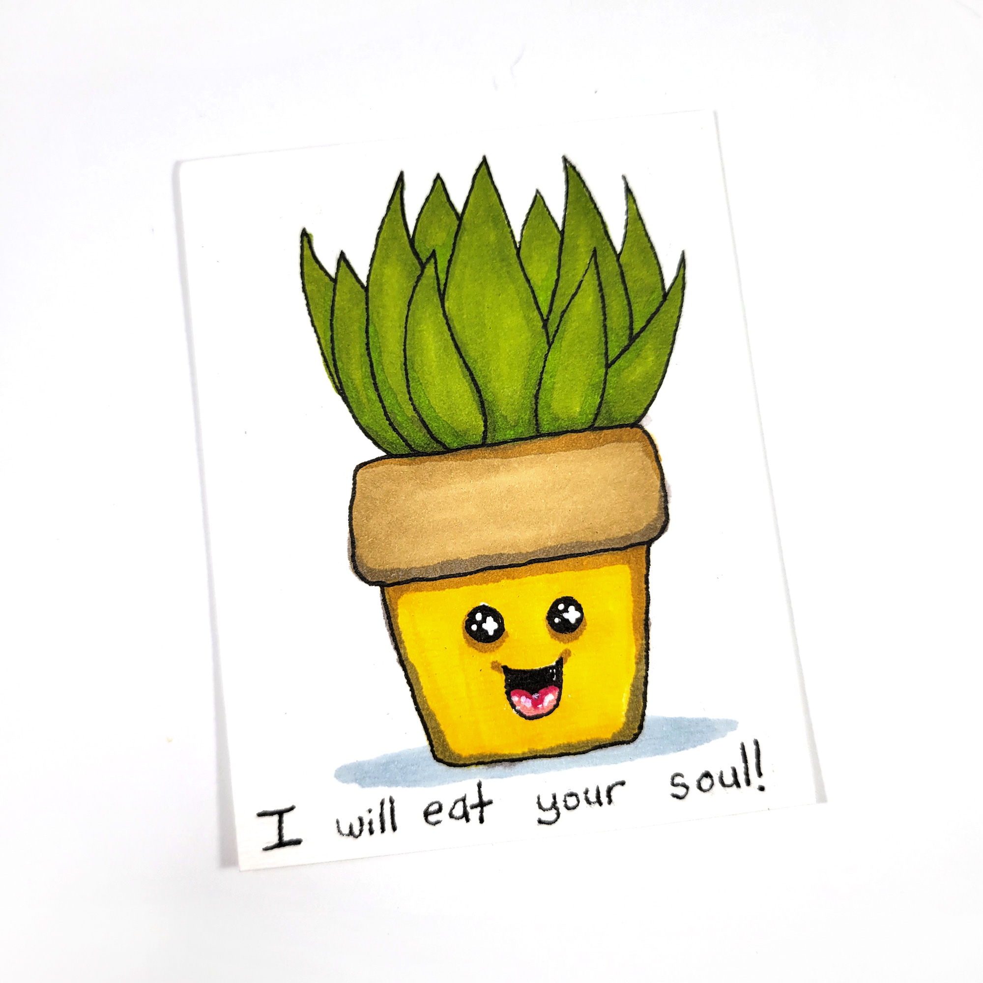 I Will Eat Your Soul Plant Art Card by Wilde Designs